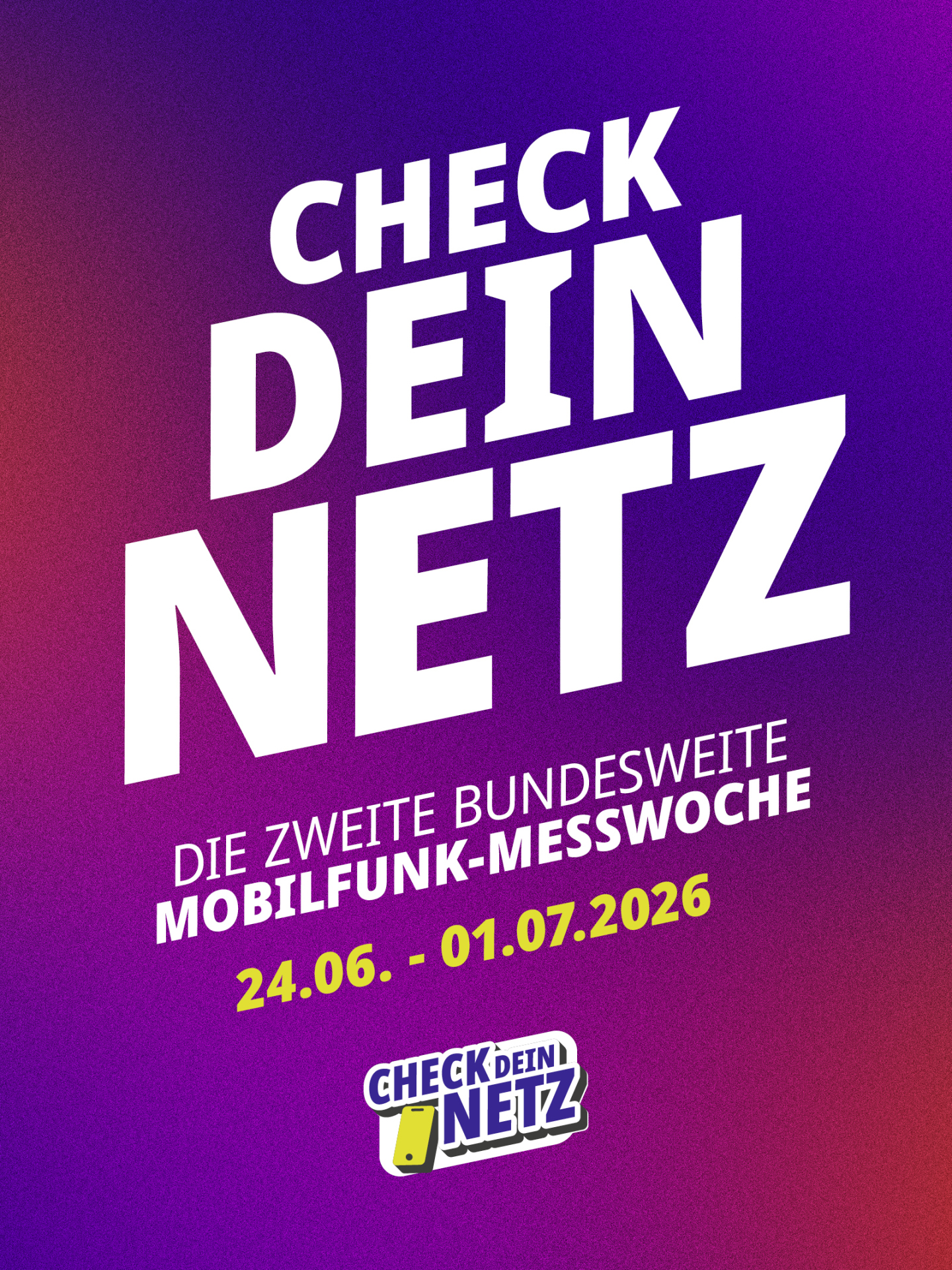 Das Foto zeigt einen Aufruf zur Teilnahme an der zweiten bundesweiten Mobilfunk-Messwoche.