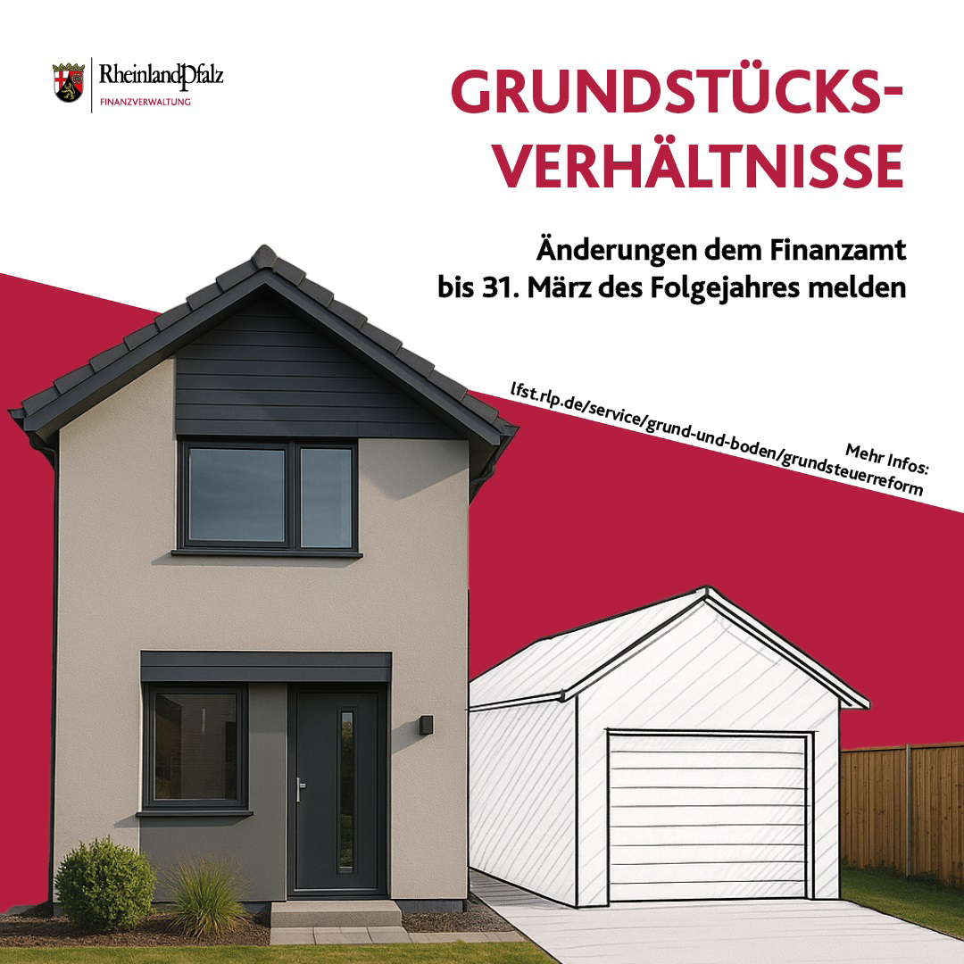 Grundstücksverhältnisse Das Foto zeigt ein Gebäude mit angrenzender Garage.