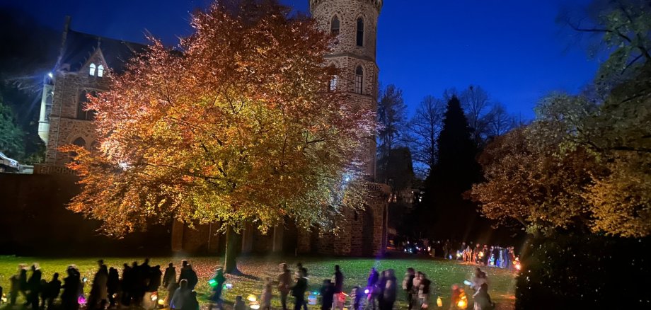 Lichterglanz im Schlosspark Das Foto zeigt den St. Martinszug der Kita Storechnnest im Schlosspark.