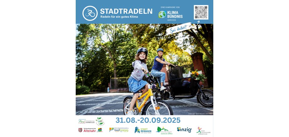 Die Stadt Sinzig radelt wieder für ein gutes Klima Das Foto zeigt zwei Personen auf Fahrrädern.