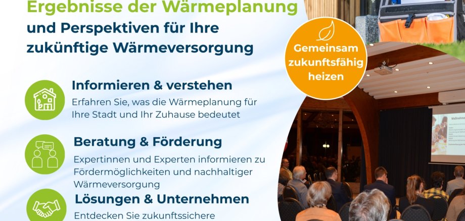 Kommunale Wärmeplanung Das Foto zeigt die Einladung zur Veranstaltung.
