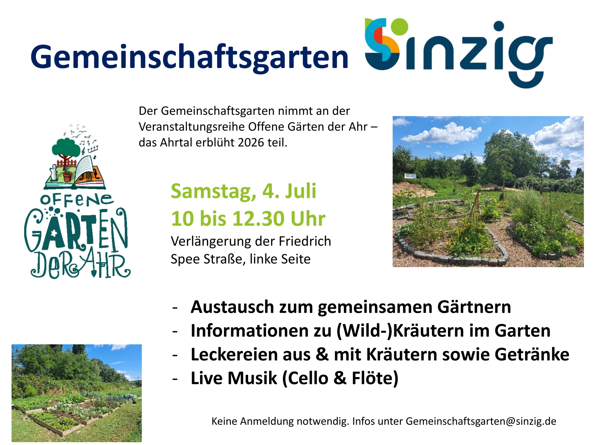 Einladung zur Gartenfeier am 4. Juli