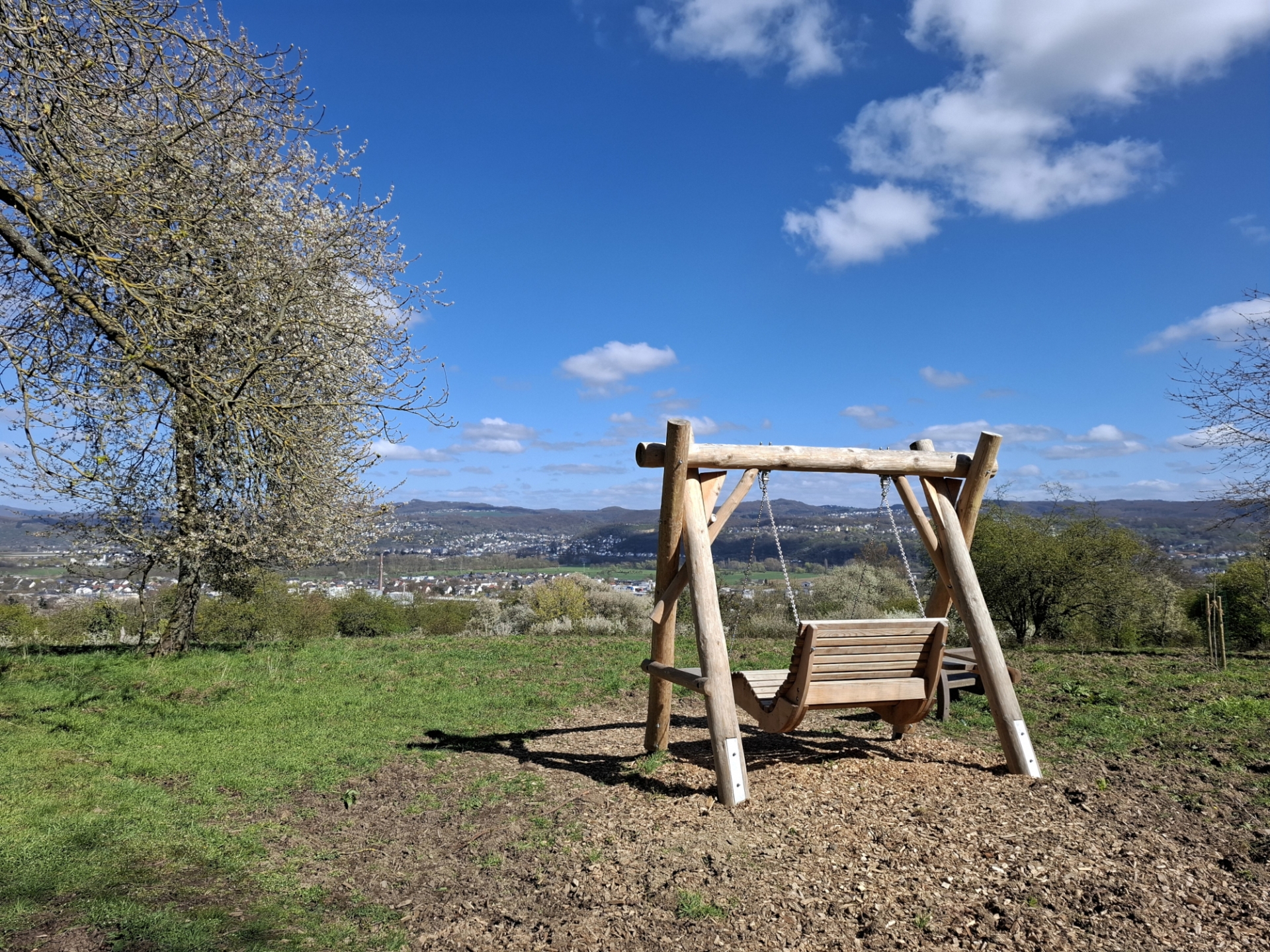 Das Foto zeigt die neue Wanderschaukel in Sinzig.