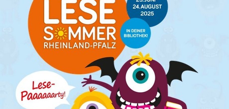 Das Foto zeigt das Lesesommermotto 2025 mit lustigen Figuren.