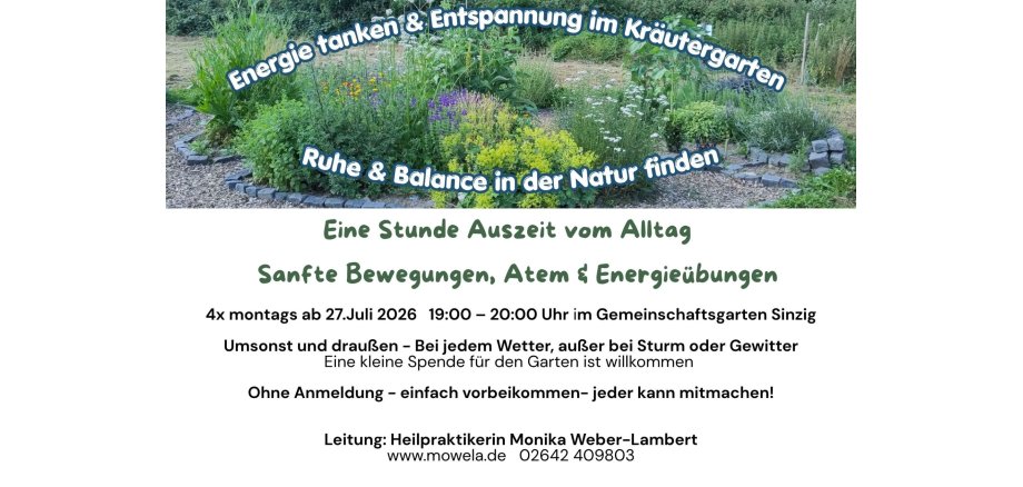 Kopie von Entspannung Kräutergarten 1seite - 1 Das Bild zeigt das Plakat zur Aktion Energie tanken & Entspannung im Kräutergarten