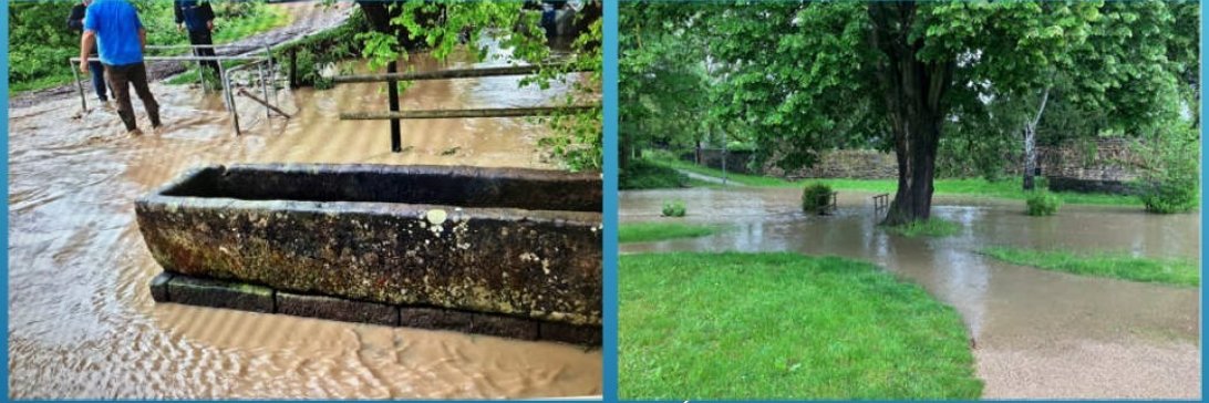 Hochwasser auf Gewässern 3. Ordnung in Sinzig Das Foto zeigt Hochwassersituationen im Sinziger Stadtgebiet.