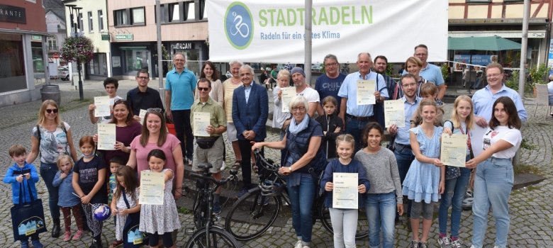 Dieses Foto zeigt Sinziger Teilnehmende beim Stadtradeln