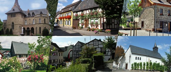 Das Foto zeigt sechs Ansichten aus den sechs Ortsteilen. 